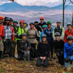 Group of happy bikers posing after a ride